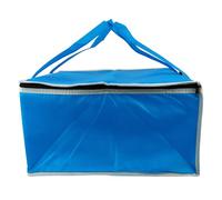 OSALADI Insulated Take-Out Bag 14-inch Blue Fresh Preservation Aluminum Tote with Handle for Pizza and Bento Meal Transport