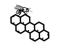 OSALADI Iron Wall Mounted Storage Hook with Hollow Beehive Design, 40x4x25cm Wrought Iron Hanging Hook for Household Key, Coat and Decorative Wall Organizer