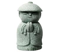 OSALADI Japanese Jizo Bodhisattva Statue for Home and Garden, Vintage Sandstone Buddha Figurine Decor, Small Praying Sculpture for Indoor Desktop Display