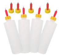 OSALADI Lamb Nursing Bottle 400ml Livestock Milk Bottle Set with 4 Short Nipples 5.8x3cm for Newborn Animals Feeding Goat Sheep Puppy Milk