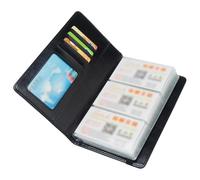 OSALADI Large Capacity Business Cards Holder in Pu Leather Creative Cards Case for Business Meetings