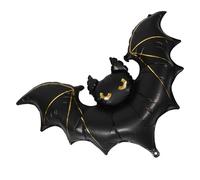 OSALADI Large Inflatable Black Bat Halloween Decoration Matte Foil Balloon for Birthday Party Easy Setup Spooky and Indoor Halloween Prop