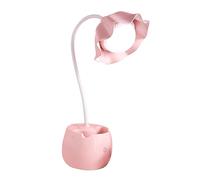 OSALADI Led Desk Lamp Touch Pink Flower Design Pen Holder Study Lamp for Home Office School