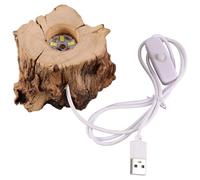 OSALADI LED Lighted Crystal Sphere Stand USB Powered Wooden Base Nightlight for Desktop Decoration