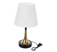 OSALADI LED Vintage Table Lamp with Fabric Shade Warm Eye Caring Glow Compact American Style Bedside Desk Light for Bedroom Office Study USB Button Control