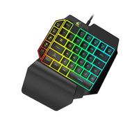 OSALADI Left-handed Mechanical Gaming Keyboard Rgb Backlit Single-hand Control Keypad for Gamers Compact Design for Home and Laptop Use Black