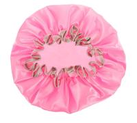 OSALADI Lightweight Waterproof Shower Cap for Women, Comfortable to Touch, Made of Polyester and Peva, for Spa and Cleaning Face, Pink Bathing Hat with Elastic Fit