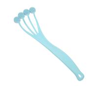 OSALADI Long Handle Bath Back Brush with Silicone Head, Exfoliating Body Scrubber for Shower and Bath, Portable Sky Blue Shower Brush for Deep Skin Cleansing