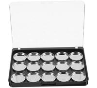 OSALADI Magnetic Black Eyeshadow Palette Holder with 15 round Grids, Lightweight Acrylic and Iron Makeup Tray for Travel Use, Sturdy and Simple Appearance DIY Palette for Women