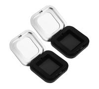 OSALADI Magnetic Cosmetic Containers Refillable Powder Box 2Pcs Sleek Minimalist Travel Setting Powder Container for Eyeshadow Highlighter Loose Makeup on Business Trips