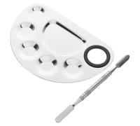 OSALADI Makeup Mixing Palette and Cosmetic Spatula Set Stainless Steel and Versatile Nail Art for Smooth Application Suitable for Cosmetic Applications and Nail Art by Artists