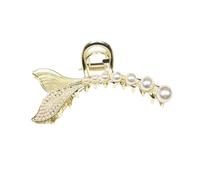 OSALADI Medium Size Fishtail Claw Clip Pearl Hairpin Safe Material Hair Clip for Women Everyday and Special Occasions