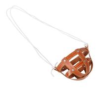 OSALADI Medium Size Leather Breathable Horse Muzzle with 3 Meter Rope, Anti-bite and Grazing Mouth Cover for Cattle and Horses, Farm Livestock Handling Supplies