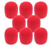 OSALADI Microphone Covers Comfortable Fit Foam for Handheld Microphones 8 Pcs Red and Enhanced Sound Quality Sturdy Mic Windscreen Protectors for Ktv, Speeches, and Karaoke Use