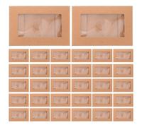 OSALADI Mini Card Envelopes Set 50Pcs Khaki with Heart Window Clasp, Kraft Paper for Mailing and Event Invitations