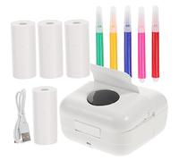 OSALADI Mini Label Printer Pocket Printer Compact Wireless 200dpi Thermosensitive Abs Material 1200mah Battery Micro USB Easy to Carry for Students Recording Journey and Expressing Love