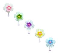 OSALADI Miniature Flower Car Dashboard Ornaments 5Pcs Spring Movement Shaking Head Decorations for Auto Interior and Office Desk