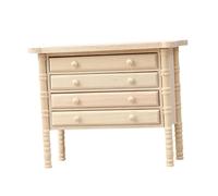 OSALADI Miniature Wooden Dollhouse Cabinet with Multiple Drawers Natural Wood Texture Micro Scene Furniture Ornament for Organized Storage and Creative Play