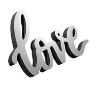 OSALADI Mirror Surface Acrylic Love Sign Desktop Letter Sign Wooden Base Decorative Ornament for Home Desk Decor for Living Room and Office