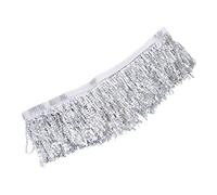 OSALADI Multipurpose Tassel Sequin Trim for Clothing DIY Sewing Supply for Latin Dance Costumes Silver Holographic Sparkling Decoration for Festival Gift Wrapping and Party Crafts