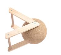 OSALADI Natural Sisal Cat Scratch Ball for Cats, Wooden Globe Shape with Scratching Function, for Indoor Play on Balcony or Windowsill, Prevents Furniture Damage