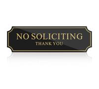 OSALADI No Soliciting Sign Self-Adhesive Acrylic Door Sign 8X2.5 Inch Weather-Resistant Prohibited Signage for Home Wall and Office Entrance