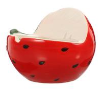 OSALADI Nordic Style Ceramic Ashtray Hand-Painted Strawberry Fruit Design Indoor Tabletop Ash Holder for Household Use