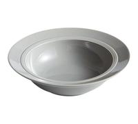 OSALADI Nordic Style Deep Pasta Plate Ceramic Salad Serving Dish Porcelain Food Plate Light Grey for Western Cuisine and Soup