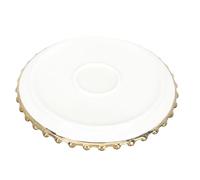 OSALADI Nordic Style Round Ceramic Plate Gold Rim, Household Dessert and Breakfast Serving Plate, White Appetizer Dish for Home Dining and Fruit Salad