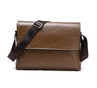 OSALADI One-shoulder Cross-body Briefcase for Man Pu Leather Storage Pouch Multifunction Shoulder Bag for Work Weekend Travel