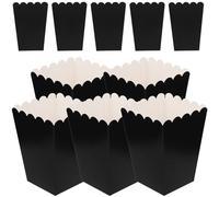 OSALADI Party Snack Containers 50Pcs Popcorn Boxes Black Paper 4.21X2.16In Folding Popcorn Tubs for Movie Nights Birthdays