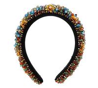 OSALADI Pearl Flower Headband Padded Beaded Rhinestone Crystal Bejewelled Headdress for Wedding Flower Girl