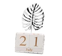 OSALADI Perpetual Wooden Block Calendar Creative Desk Decor with Interchangeable Date and Month Blocks for Home Office Bookcase Gift