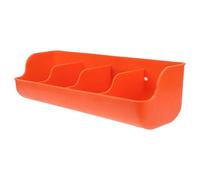 OSALADI Plastic Pig Feeding Trough Four Compartments, Livestock Manger for Piglets, Orange Plastic Feed Dispenser for Nursery and Weaning Pens, Multi-hole Pig Feeder for Farm Use Random