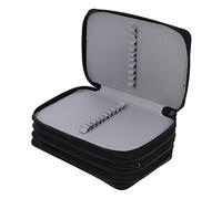 OSALADI Portable Pencil Case and Drawing Pen Organizer for Artists, 72-Color Capacity Black Art Pencil Pouch with Multiple Compartments, Wear-Resist Storage for Students and Designers