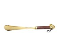 OSALADI Portable Zinc Alloy Shoe Horn Long 31cm Shoe Lifter for Easy Manoeuvre and Ergonomic Design for Travel and Office Use Lightweight Brown for Family and The Aged