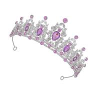 OSALADI Purple Tiara Crown Pageant Prom Tiara Baroque Elegant Design Vibrant Colors Resist Fading Sparkling Elements Wedding Birthday Headpiece for Bride-to-be and Friends