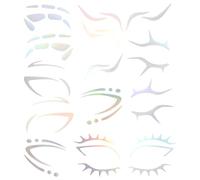 OSALADI Rainbow Color Eyebrow Stickers 6pcs Temporary Face Eyeliner Stickers for Festival Cosplay Halloween Eye Shadow Makeup Assorted style