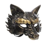 OSALADI Realistic Wolf Mask Unique Eye-catching Design for Halloween and Masquerade Parties, Comfortable Rp Foam Animal Mask in Golden Colour for Adult Men Costume