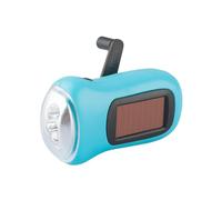 OSALADI Rechargeable Hand Crank Flashlight Solar Power and 3.6V/40Mah Battery, ABS Material LED Torch Anti-Lost Strap, for Camping and Outdoor Activities, 3Pcs Pack
