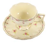 OSALADI Red Ceramic Cup and Saucer Set, European Style Coffee Cup