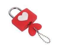 OSALADI Red Heart Shaped Love Padlock with Key Metal Couple Lock for Bridge Jewelry Box Diary Handbag Weatherproof Anti-Theft Bag Lock for Romantic Celebrations and Symbolic Promises