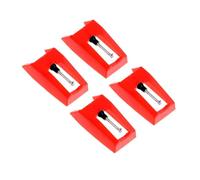 OSALADI Replacement Stylus Needles Red Color for 4pcs Vinyl Record Player Accessories, Made of Plastic and Aluminum, Easy to Use and Install and Turntable for Phonograph