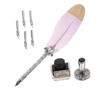 OSALADI Retro Quill Pen Set with Inkwell Premium Plume Calligraphy Fountain Pen for Writing Essays and Practice Office for Beginners and Artists