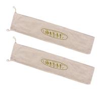 OSALADI Reusable Linen Bread Bags for Bakery Storage, 2pcs Cotton Drawstring Pouches, Green Vertical Design, Suitable for French Baguette and Food Preservation