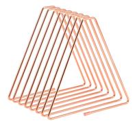 OSALADI Rose Gold Metal Adjustable File Holder with 7 Compartments, Triangle Desktop Magazine Organizer and Record Rack for Office and Home Workspace