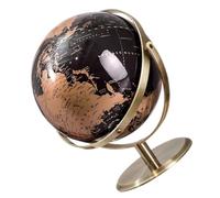 OSALADI Rotatable 20cm Desktop Globe for Study Table Topographical World Globe Decor with Black-Gold Finish Interactive Geography Learning for and Office
