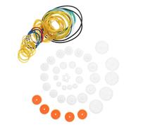 OSALADI Rubber Transmission Belt Pulley Set for DIY Rc Model Cars, 40 Plastic Pulleys, 40 Rubber Bands and 2 Drive Belts, Small Mechanical Gear Kit for Toy Assembly and Engine Shaft Accessories