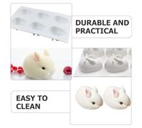 OSALADI Silicone Rabbit Mold for DIY Baking Easter Cake and Ice Cream Mold Tray White Cartoon Bunny Silicone Dessert for Home Kitchen