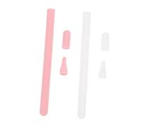 OSALADI Silicone Stylus Sleeve and Pen Tip Cover Set for 2nd Generation Touchscreen Stylus, Non-slip Protective Case with Shockproof Pen Skin, 6pcs Set in White and Light Pink